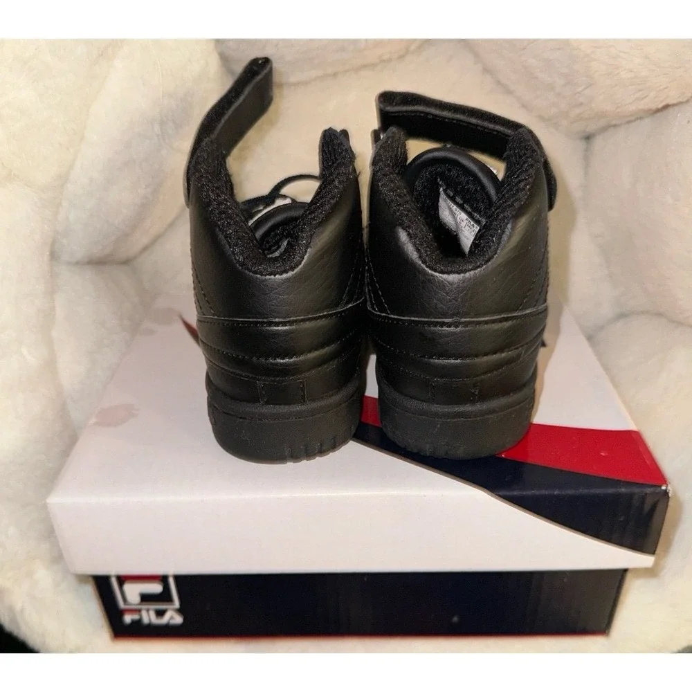 FILA Baby Toddler 7C High Top Sneakers Black Red White Strap